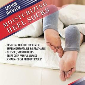 img 3 attached to 👣 Cracked Heel Treatment: Moisturizing Socks for Dry Feet & Heels - Fast Pain Relief, Aloe Moisturizer Lotion Infused Gel Heel Socks Pedicure - Women & Men (Large)