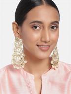 aheli oxidised kundan & pearl-adorned bollywood chandbali dangle earrings - indian traditional glam logo