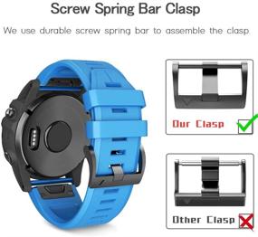 img 2 attached to ANCOOL Compatible With Garmin Fenix 5X Plus Band 26Mm Easy Fit Silicone Watch Strap Wristbands Replacement For Fenix 5X/Fenix 6X/Fenix 6X Pro/D2 Delta PX/Descent Mk1 Mk2 (Blue)