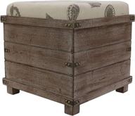 🏺 decor therapy hadley weathered storage ottoman - stylish barnwood design, compact sized 15.75w x 15.75d x 26.41h logo