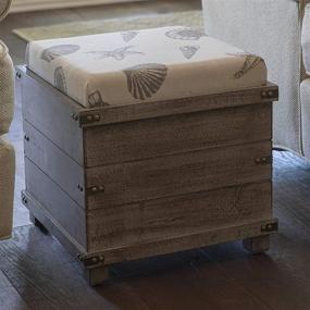 img 3 attached to 🏺 Decor Therapy Hadley Weathered Storage Ottoman - Stylish Barnwood Design, Compact Sized 15.75w x 15.75d x 26.41h