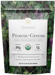 img 4 attached to 🌱 Truvani Protein + Greens: Organic, Non-GMO, Vegan, Gluten-Free, Dairy-Free Superfood Blend