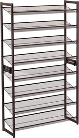 img 4 attached to SONGMICS Stackable Metal Mesh Shoe Rack Set (2 Pack) - 👠 Adjustable 8-Tier Shoe Organizers with Flat or Angled Shelves - Bronze ULMR08A