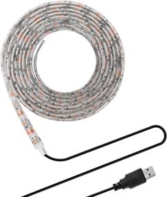 img 4 attached to 🌟 ONEVER Flexible LED Strip Lights USB Powered for TV Computer Desktop Laptop Background Home Kitchen Decorative Lighting (SMD 3528 200CM, Warm White)