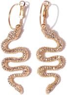 🐍 balirek snake earrings: stylish 14k gold plated dangle earrings for personalized punk fashion logo