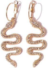 img 4 attached to 🐍 Balirek Snake Earrings: Stylish 14K Gold Plated Dangle Earrings for Personalized Punk Fashion