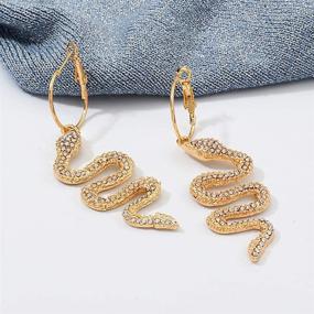 img 1 attached to 🐍 Balirek Snake Earrings: Stylish 14K Gold Plated Dangle Earrings for Personalized Punk Fashion