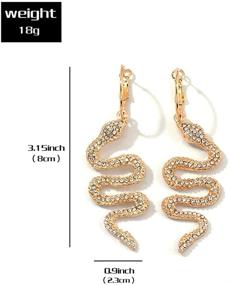 img 2 attached to 🐍 Balirek Snake Earrings: Stylish 14K Gold Plated Dangle Earrings for Personalized Punk Fashion