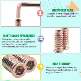 img 1 attached to 🔩 Enhanced SEO: Keadic 90Pcs 5/16"-18 Furniture Nut Inserts Assortment Kit with M8 Internal Hex Tool - Wood Screw-in Nuts, Threaded Wood Inserts, Bolt Fastener Connectors with Hex Socket Drive for Wood Furniture - 12/15/20/25mm