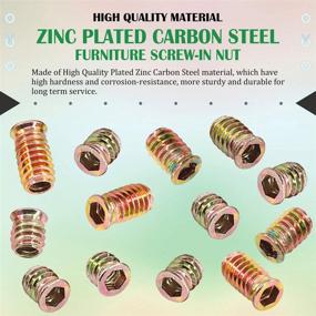 img 2 attached to 🔩 Enhanced SEO: Keadic 90Pcs 5/16"-18 Furniture Nut Inserts Assortment Kit with M8 Internal Hex Tool - Wood Screw-in Nuts, Threaded Wood Inserts, Bolt Fastener Connectors with Hex Socket Drive for Wood Furniture - 12/15/20/25mm