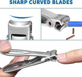 img 2 attached to 💪 EBEWANLI Wide Jaw Opening Toenail Clippers - 17mm for Thick Nails, Extra Large Nail Clippers for Men and Seniors, Stainless Steel Wide Mouth Toenail Clippers