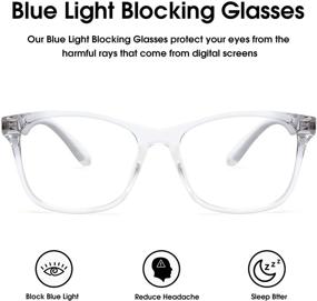 img 1 attached to 👓 JIM HALO Square Blue Light Blocking Computer Glasses: Reduce Eye Strain, Anti Glare, Clear Lens Video Eyeglasses for Men and Women