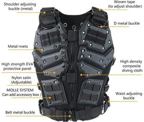 img 2 attached to Adjustable Tactical Vest for Outdoor Shooting - Actionunion Tactical Vest for Women and Men, Suitable for Airsoft, Paintball, Military Combat, Molle Vest Included