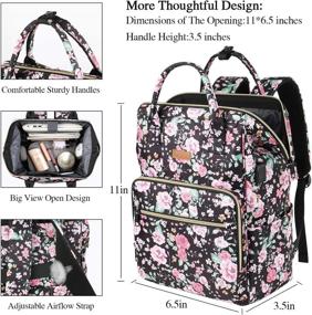 img 2 attached to 15.6-Inch Stylish Laptop Backpack for Women with 🎒 USB Charging Port, RFID Anti-Theft, Water Resistant - Flower Design