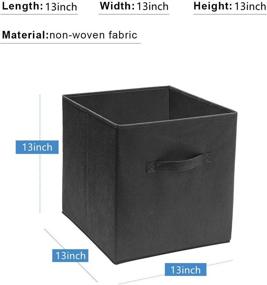 img 2 attached to YueYue Fabric Foldable Closet Organizer Storage Cube Bins 📦 - 13×13×13 Black Storage Cubes - Collapsible Home Cloth Baskets