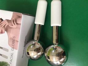 img 2 attached to ❄️ Ice Globes for Facials: Effective Stainless Steel Cryo Stick for Puffy Eyes, Wrinkles, Collagen, and Dark Circles - Cooling Roller Set of 2, White