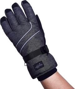 img 1 attached to Stay Warm and Dry this Winter with HighLoong Men Ski Snowboard Gloves - Black!