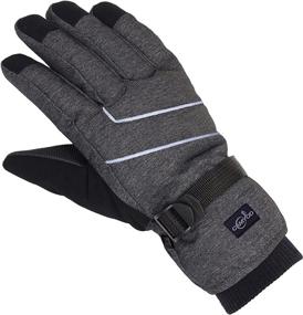 img 3 attached to Stay Warm and Dry this Winter with HighLoong Men Ski Snowboard Gloves - Black!