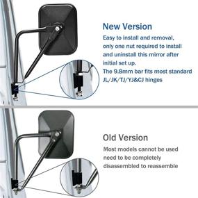 img 2 attached to 🚙 CALBEAU Jeep Mirrors: Upgraded Side View Mirrors for Safe Doors Off Driving - A Pair for Jeep Wranglers CJ YJ TJ JK JL & Unlimited