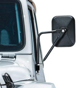 img 4 attached to 🚙 CALBEAU Jeep Mirrors: Upgraded Side View Mirrors for Safe Doors Off Driving - A Pair for Jeep Wranglers CJ YJ TJ JK JL & Unlimited