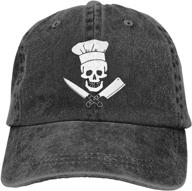 🧢 vintage skull-chef dad hat: adjustable unisex baseball cap for cooking in style логотип