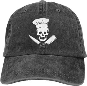 img 4 attached to 🧢 Vintage Skull-Chef Dad Hat: Adjustable Unisex Baseball Cap for Cooking in Style