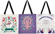 👜 set of 3 canvas tote bags - reusable grocery shopping and large women's handbag - 3 designs, 13 x 14 inch логотип