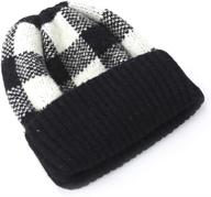 unisex winter warm stretchy plaid beanie ski hats for women/men - multi-color knitted skull caps логотип