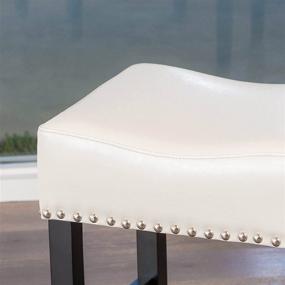 img 1 attached to 🪑 Christopher Knight Home Lisette Backless Leather Counter Stools, 2-Pcs Set, Ivory - Luxurious and Elegant Seating for Your Kitchen or Bar!