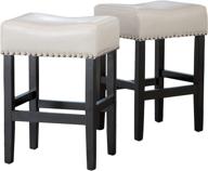 🪑 christopher knight home lisette backless leather counter stools, 2-pcs set, ivory - luxurious and elegant seating for your kitchen or bar! логотип
