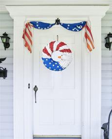 img 3 attached to 🦅 Lvydec Patriotic Eagle Wreath, 15-Inch American Flag Independence Day Door Wreath for Front Door, Window, Porch - USA July 4th Decoration