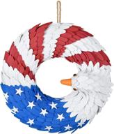 🦅 lvydec patriotic eagle wreath, 15-inch american flag independence day door wreath for front door, window, porch - usa july 4th decoration логотип