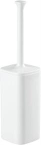 img 4 attached to 🚽 mDesign Modern Square Plastic Toilet Brush and Holder - Compact Free-Standing Design, Deep Cleaning, White