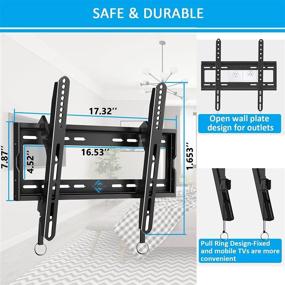 img 2 attached to 📺 Blue Stone Tilt TV Wall Mount Bracket for 32-55 Inch TVs, Up to 66 lbs, Flat/Curved Screens, Universal Mount with VESA 400x400mm