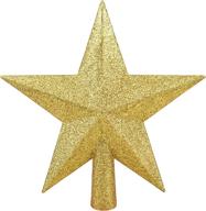 🌟 livder 8-inch golden glitter star christmas tree topper decoration logo