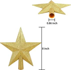 img 3 attached to 🌟 Livder 8-inch Golden Glitter Star Christmas Tree Topper Decoration