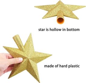 img 2 attached to 🌟 Livder 8-inch Golden Glitter Star Christmas Tree Topper Decoration