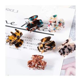 img 1 attached to Fantasyon 6-Piece Cellulose Acetate Hair Claw Clips Set: Stylish 🐆 No-Slip Tortoise Hair Jaw Clips with Leopard Prints for Women and Girls