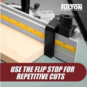 img 1 attached to 🪚 Fulton Precision Miter Gauge: Aluminum Miter Fence, 45-degree Angled Ends for Superior Stock Support, and Repetitive Cut Flip Stop