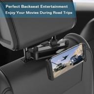 📱 car tablet holder: adjustable headrest mount with 360° rotation for universal tablet mounting logo