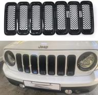 🚘 bolaxin chrome black front mesh grille grill mesh insert kit jeep patriot 2011-2017 (7 pieces) - enhanced for seo logo