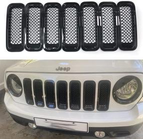 img 4 attached to 🚘 Bolaxin Chrome Black Front Mesh Grille Grill Mesh Insert Kit Jeep Patriot 2011-2017 (7 Pieces) - Enhanced for SEO