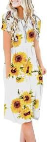 img 4 attached to Women's Summer Short Sleeve Empire Waist Dress with Pockets - DB MOON Casual