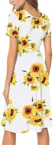 img 3 attached to Women's Summer Short Sleeve Empire Waist Dress with Pockets - DB MOON Casual