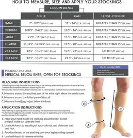 img 3 attached to Truform Knee High Compression Stockings, 20-30 mmHg, Unisex, Open Toe