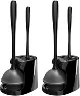 black toilet plunger and bowl brush combo for bathroom cleaning - mr.siga, 2 sets logo