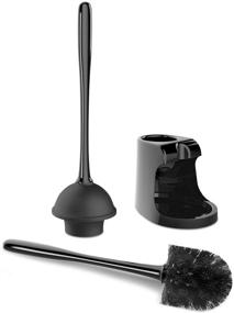 img 1 attached to Black Toilet Plunger and Bowl Brush Combo for Bathroom Cleaning - MR.SIGA, 2 Sets