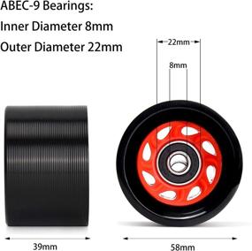 img 1 attached to 🛼 TOBWOLF 8 Pack 58mm x 39mm, 95A, Indoor Quad Roller Skate Wheels for Roller Derby Speed Skating, Artistic, Jam, Rink & Rhythm Skates, PU Wear-Resistant Accessories