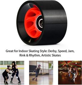 img 2 attached to 🛼 TOBWOLF 8 Pack 58mm x 39mm, 95A, Indoor Quad Roller Skate Wheels for Roller Derby Speed Skating, Artistic, Jam, Rink & Rhythm Skates, PU Wear-Resistant Accessories