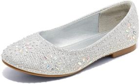 img 4 attached to DREAM PAIRS Nina 100 Sparkly Classic Girls' Flats